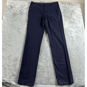 Martin Dingman Pants Mens 36x35 Purple Blue Houndstooth Dress Trouser Italy READ